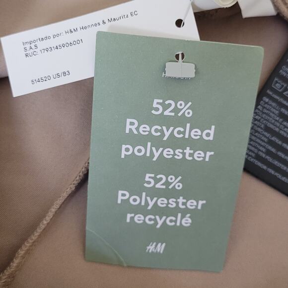 NWT  XL H&M High Waist Nautical Sailor Casual Shorts Buttons Sustainable Tan - Picture 12 of 13